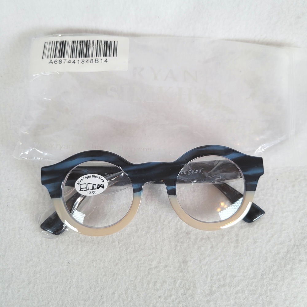 Ryan Simkhai Women Reading Glasses Taylor Blue Light +2.00 Blue Ivory